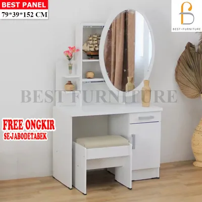 Best Meja Rias Sliding Meja Rias LED Meja Rias Kaca Putih Minimalis