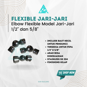 Sambungan joint elbow pipa 1/2" dan 5/8" Ss 304 tiang railing tangga stainles
