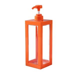 DISKAS Refillable Lotion Dispenser Bottles Square Transparent Gel Hand Sanitizer Bottle Durable Easy To Press Cosmetic Container Body Wash