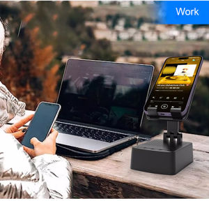 Multifunctional Mobile Phone Stand with Bluetooth Speaker and Power Bank Holder for Desk Organization