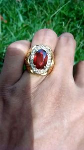 CINCIN BATU PERMATA GARNET CUTTING NATURAL HIGH QUALITY