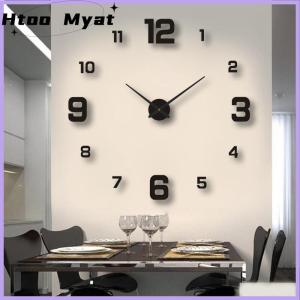 tantuoye นาฬิกาแขวนผนังแบบทำมือสำหรับบ้านสำนักงานไร้กรอบนาฬิกาติดผนัง3D ทันสมัยสติกเกอร์กระจกนาฬิกาแขวนผนังดีไซน์ห้องโรงแรมของตกแต่งโรงเรียน