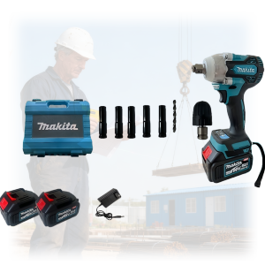 Makita Heavy Duty Impact Wrench 198V – Cordless Original Japan High Torque 520N·M Dual Battery Set