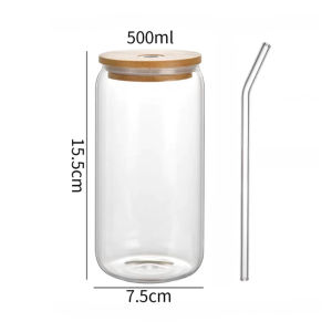 TURTLE Drinking Glasses with Bamboo Lids and Glass Straw with Straw Water Bottle Glass Mug