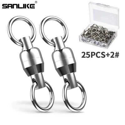 SANLIKE 25pcs Lure Connector Swivel Ball Bearing High-strength Stainless Steel Corrosion-resistant