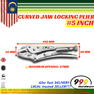 999 Round Mouth Locking Pliers/ Jaw Locking Playar/ Clamp Hand Tools/ Curved Jaw Vice Grip Pliers/Locking Plier Steel Grip Fastener Tightening Jaw Spanner Wrench Plier Lock / Playar Pengunci