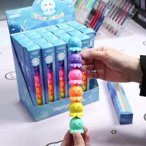 [SG Seller]Pas Color Stacking Animal High Pen Detachable Splicing Fluorescent Marker Cute Stationery For Kids