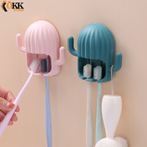 OKK Gantungan Tempel Tempat Sikat Gigi Model Kaktus/Rak Sikat Gigi Bentuk Kaktus Toothbrush Holders
