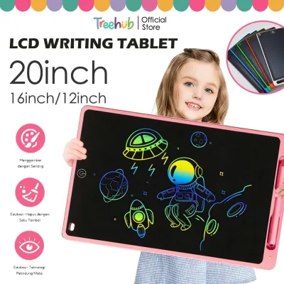 Treehub LCD Writing Tablet Drawing Board 12/16/20 Inch Colour Papan Tulis Bisa Hapus Edukasi Mainan anak Papan Gambar Anak