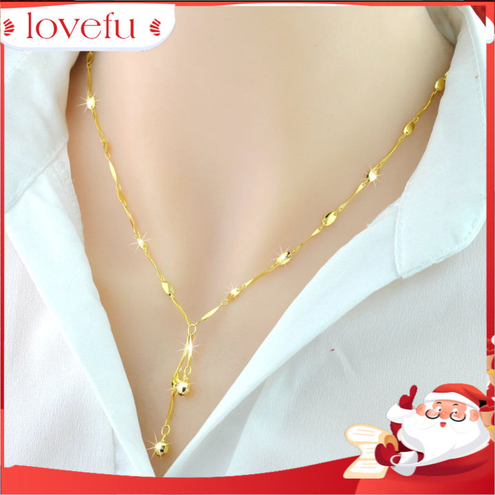 Korean Trendy Double Layered Necklace 18k Gold-plated Choker Neck  Waterproof Stainless Steel Chain Personalized Designer Jewelry - AliExpress