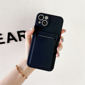 เคสใช้สำหรับเคสซิลิโคนแบบอ่อน กันกระแทกซองใส่บัตร Slot iPhone 16 15 14 13 12 11 Pro Max X XS Max XR 7 8 Plus SE 2020