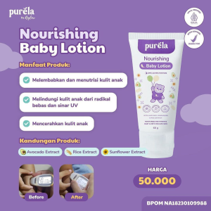 PURELA Baby Lotion + Shooting Baby Creme Paket Combo Untuk Bayi dan Anak Cream Pencerah kulit dan Membantu Mengatasi Iritasi Kulit 60g 70g