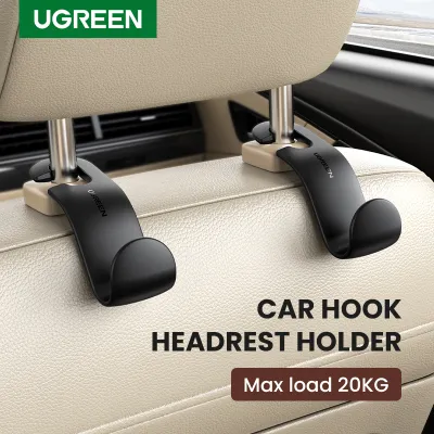 UGREEN 2Pcs/set Car Back Seat Headrest Hanger Holder Hooks (Black)