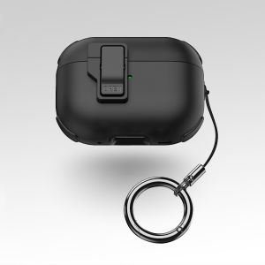 Sanptoch Compatible with Airpods Pro 2 Armor Case Auto Pop-Up Lid Designed For Airpods 3rd Security Lock Protection Casing with KeyChain