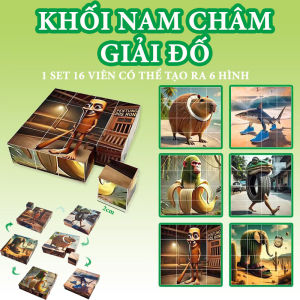 Đồ Chơi Rubik Nam Châm Tung Tung Sahur Công Chúa Khủng Long Trò Chơi Xếp Hình Thông Minh Cho Bé