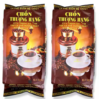 [HCM]Cà phê pha phin đậm đà Chồn Buôn Mê Thuộc của công ty Hương Phát thượng hạng 500gr - chồn xanh-[ 12.12 Hot Deals ]