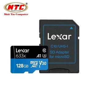 Thẻ nhớ MicroSDXC Lexar 128GB đọc 95MB/s ghi 45MB/s A1 V30 633x U3 4K Adapter (Xanh) Nhất Tín Computer