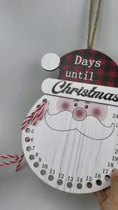 HIMISS Đếm ngược đến giáng sinh lịch với 24 mía kẹo Santa hình 24 ngày cho đến khi Xmas lịch treo tường cho trang trí cửa trước