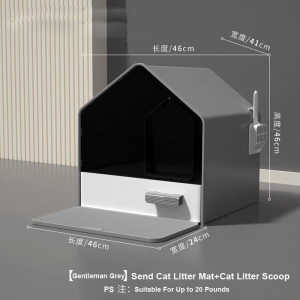 【SG Stock】Cat Litter Box beauty style Large Capacity Semi-closed Sand Box for Cats Anti-splash Cat Toilet