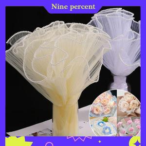 Nine percent 28cm x 1m Hoa gói giấy sóng sợi bán hoa Bó hoa bao bì ren lưới bán hoa Bó hoa quà tặng bao bì Nguồn cung cấp