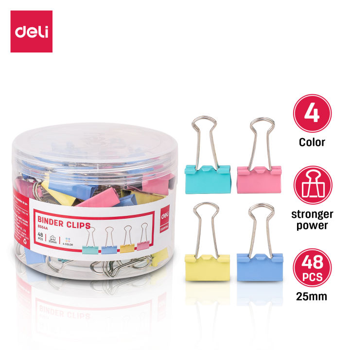 Kẹp bướm 25mm Deli - 48 chiếc/hộp - Kẹp giấy, kẹp tài liệu, đồ dùng văn ...
