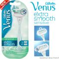 Gillette Venus Sensitive Extra Smooth Women's Razor ชุดอุปกรณ์กำจัดขนสำหรับผู้หญิงรุ่นพิเศษสำหรับผิวอ่อนโยนแพ้ง่าย. 