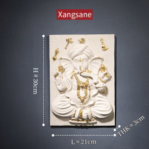 เอเชียตะวันออกเฉียงใต้เซนจี้ช้างจมูกพระเจ้าโซฟาผนังทางเดินพื้นหลังเลียนแบบหินทรายแขวนผนังภาพวาดตกแต่งลูกตุ้มแขวนบอร์ด