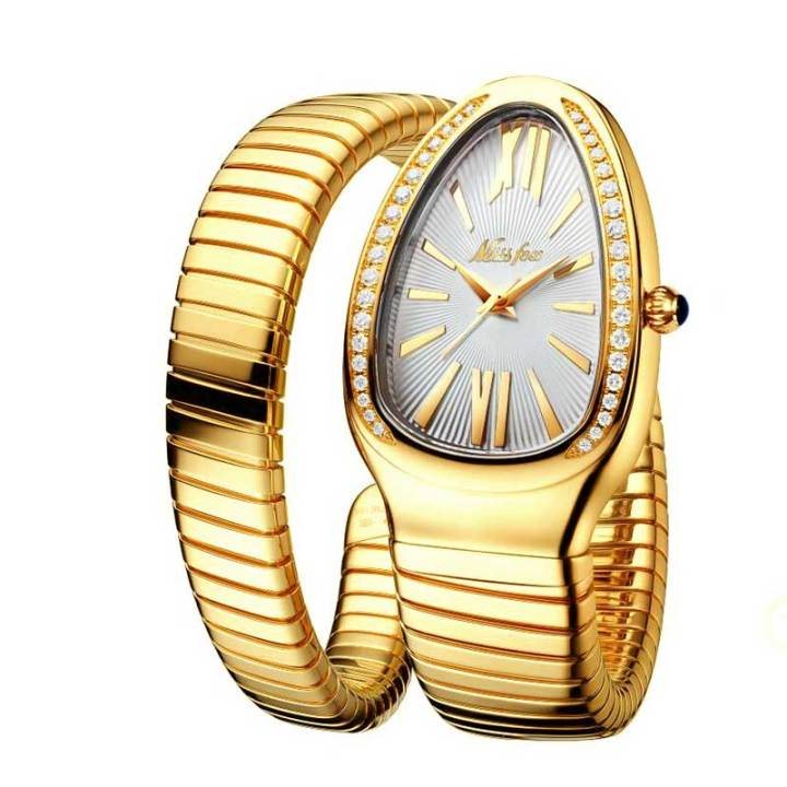 Luxury Fashion Women Watch Bracelet Watches Ladies Diamond Watch Waterproof  Gold Snake Shape Quartz Wristwatch Clock Gold Watch Multiple Colour