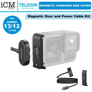 Telesin Magnetic Charging Side Cover&Power Cable Kit for Hero 13 12 11 10 9