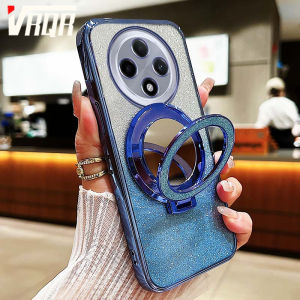 VRQR for OPPO F27 Pro 5G F27 Pro+ 5G Phone Case Flash Powder Electroplating Circle Mirror Bracke Cool Fashionable