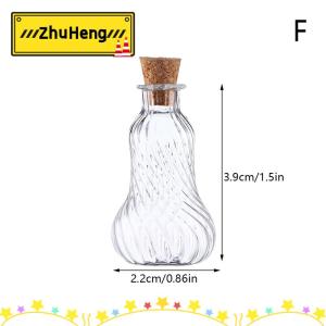 zhuheng Bình hoa thu nhỏ Nhà búp bê 1:12 bình thủy tinh chai ước nguyện Bình đựng có nút chai lọ kẹo mô hình trang trí nhà búp bê