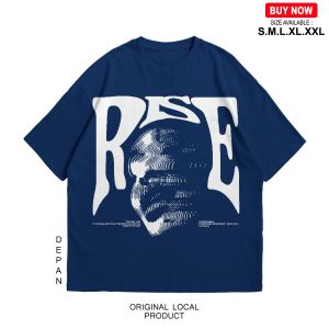 Kaos Boxy fit Kaos Oversized Tshirt Rise Black Pria dan Wanita