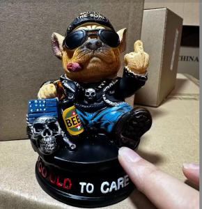 14cm Too Old To Care Dashboard Bobblehead Funny Resin Bulldog Nodding Head Dog Decor Ornaments