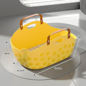 SKISOPGO Cat Litter Box Portable Handheld Open Cat Toilet Anti Splash Cat Litter with A Free Scoop