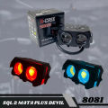 LAMPU TEMBAK 2 MATA+DEVIL DAN SENJA BODY FOGLAMP 2 MATA PLUS DEVIL BODY UNIVERSAL MOTOR MOBIL. 