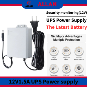 ALLAN 12V1.5A Mini  5400mAh Battery 12V UPS Uninterruptible Power Supply for CCTV Camera Single Phase