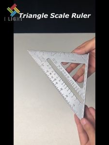 (Fast Delivery)7/12 Inch Aluminium Alloy Triangle Ruler Carpenter Triangle Ruler Multifunctional Woodworking Measuring Tool