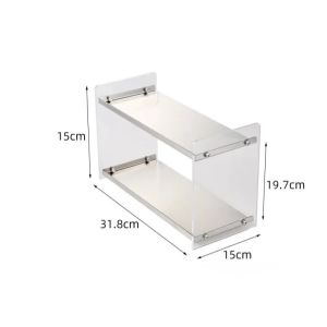 Sacesr Stainless Steel Storage Holders Simple Cosmetic Makeup Organizer Racks Multi-layer Desktop Acrylic Display Stand Home Storage 2B5Z7