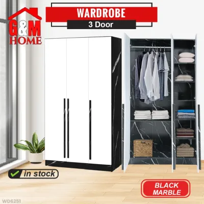 3 Door Wardrobe Almari Baju 3 Pintu Almari Pakaian Almari Murah Almari Ikea Wardrobe Cupboard Cabinet Kabinet Baju Moden