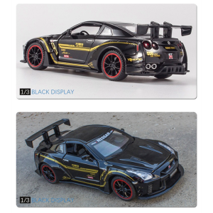 1/32 Nissan GTR R35 Alloy Sports Car Model Diecast Toy Pull Back with Light Sound
