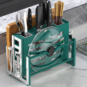 ที่ใส่มีดพลาสติก ชุดที่วางมีด ที่เสียบมีดทำอาหาร กล่องเสียบมีด ที่วางมีดในครัว มีที่สำหรับวางเขียง ที่ใส่มีดทำอาหาร ใช้งานได้ดี