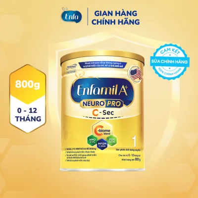 Sữa bột Enfamil A+ NeuroPro 1 C-Sec 800g cho trẻ từ 0-12 tháng