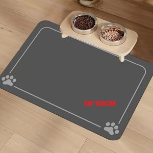 Pet Feeding Mat Absorbent Pet Placemat for Food and Water Bowl Waterproof Rubber Backing Quick Dry Water Mat