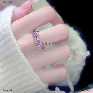 [COD] Biubiuni Đáng Yêu Công Chúa Màu Hồng Có Thể Điều Chỉnh Bowknot Nhẫn Ngọt Ngào Phong Cách Kim Cương Nhẫn Trang Sức Cho Phụ Nữ Sinh Nhật Đảng Quà Tặng Phụ Kiện