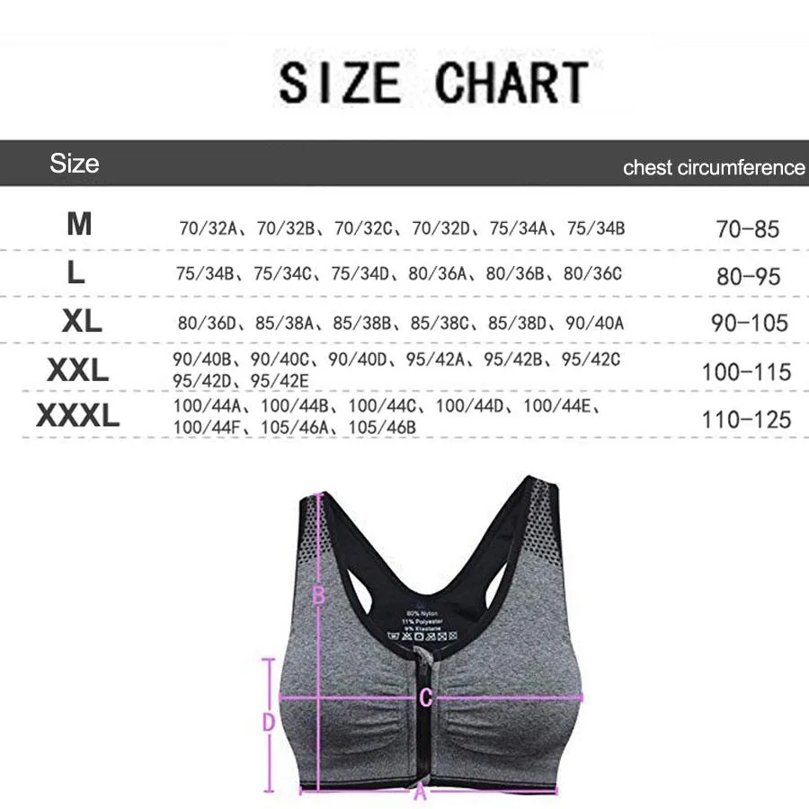 Women's Zip Front Sports Bra Active Yoga Sports Bras Women- Padded Seamless  High Impact Support for Yoga Gym Workout Fitness Moisture Wicking