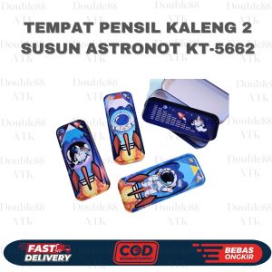 Tempat Pensil Astronot Kaleng 2Susun KT 5662 Gambar Timbul