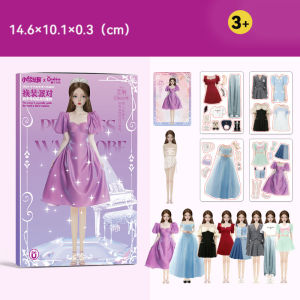 Kids Magnetic Sticker Dress Up Stick Books Quiet Book Creative Dress Up Princess Paper Doll Clothes Stickers Book