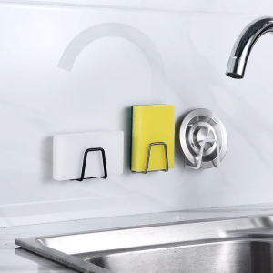3PCS Self Adhesive Kitchen Sponge Holder Drying Rack Sponges Drain Sink 304 Stainless Steel Holder