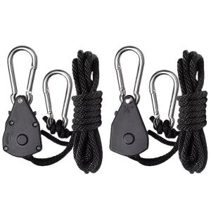 Two adjustable tent ropes with pulley tensioner outdoor camping gear suitable for hiking