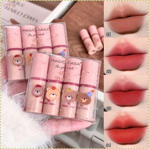 White Lip Glaze Set Mini Lip Gloss Set of Four Velvet Matte Lip Glaze